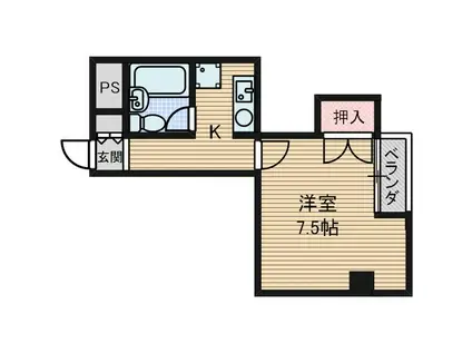 COLORZ八田駅前(1K/4階)の間取り写真