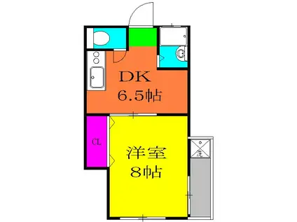 リバービレッジ(1DK/2階)の間取り写真