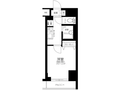 ハーモニーレジデンス駒込(1K/1階)の間取り写真