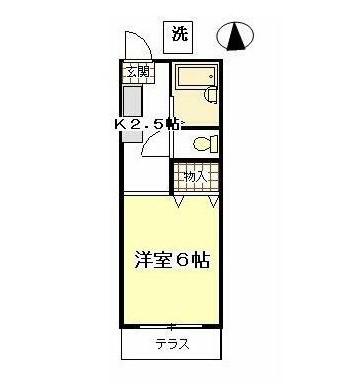 プチハイツ下高井戸(1K/1階)の間取り写真