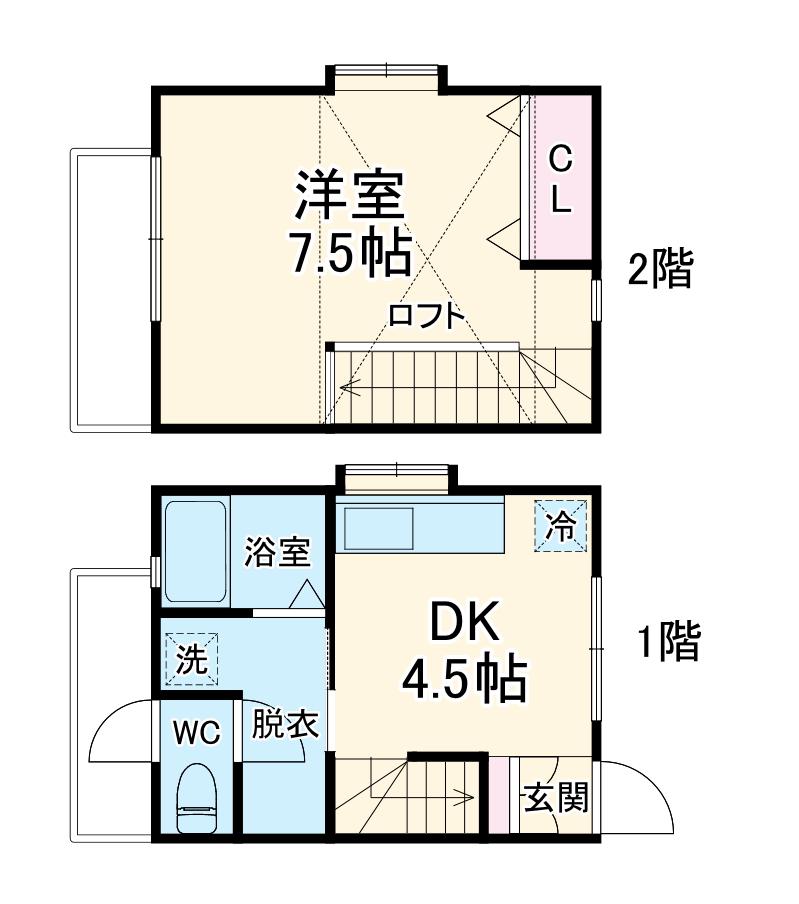 リヴィエール(1DK)の間取り写真