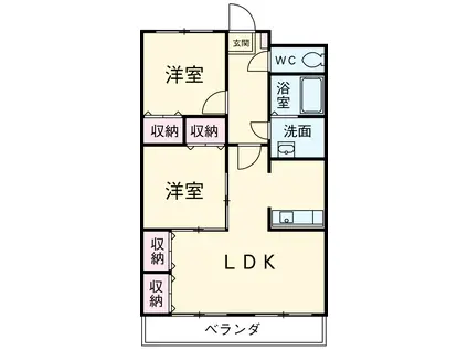 ユア・ステージ神明(2LDK/3階)の間取り写真