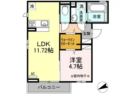 グランコンフォート(1LDK/2階)の間取り写真