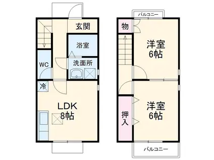 ラポールB(2LDK)の間取り写真