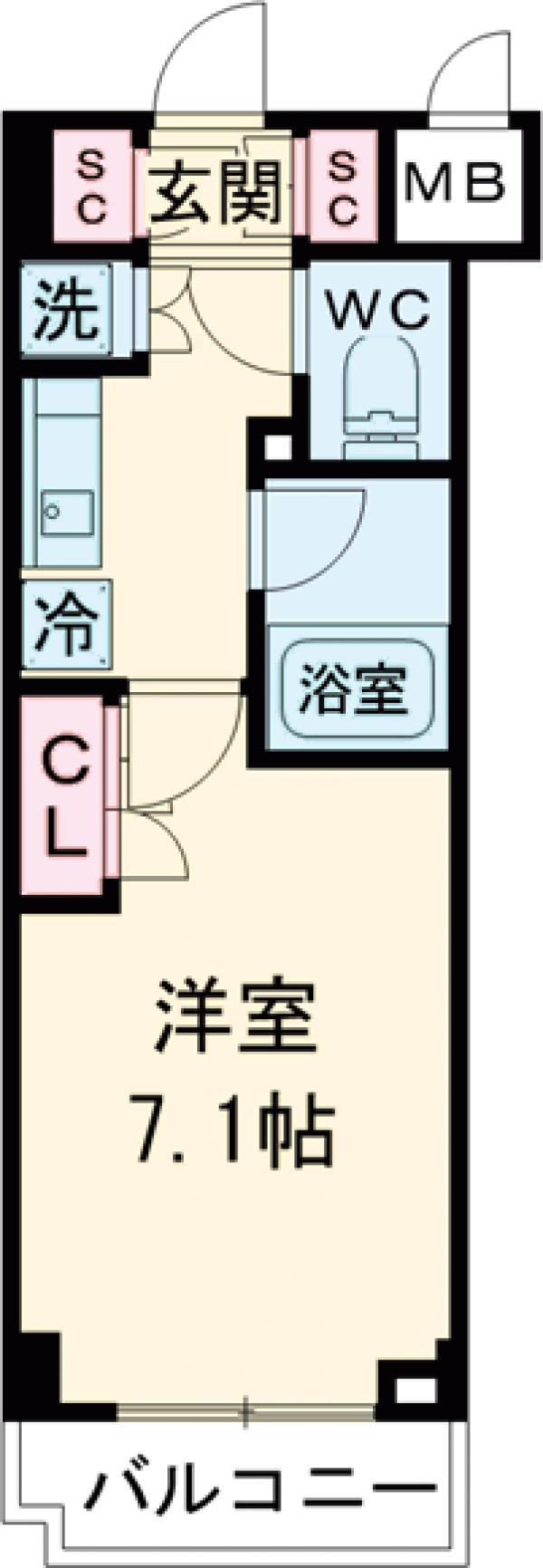 セジョリ大泉学園Ⅱ(1K/5階)の間取り写真