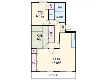 池田ハイツⅡ(2LDK/3階)の間取り写真