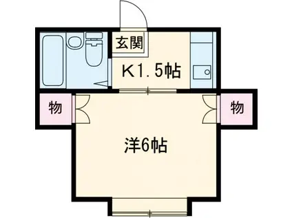 ホソヤハイム(1K/3階)の間取り写真