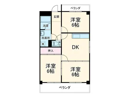 エシール共和(3DK/2階)の間取り写真