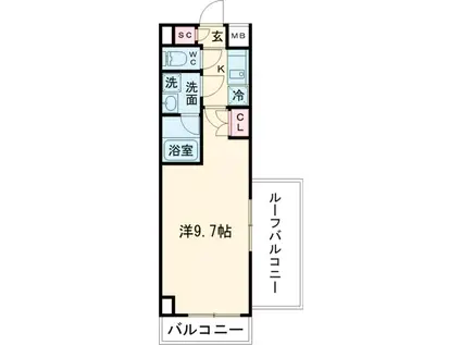 セジョリ練馬平和台Ⅱ(1K/3階)の間取り写真