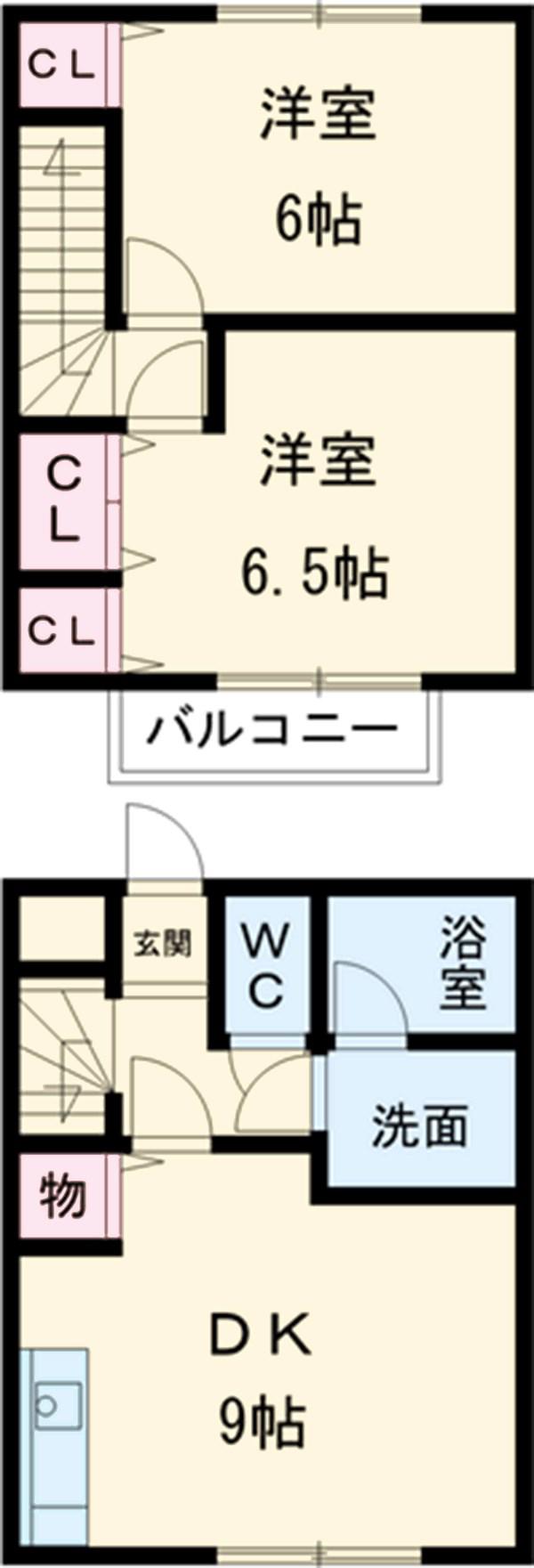 名鉄三河線 刈谷市駅 徒歩12分 2階建 築29年(2LDK)の間取り写真