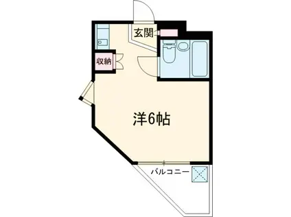 フラワービル(ワンルーム/1階)の間取り写真