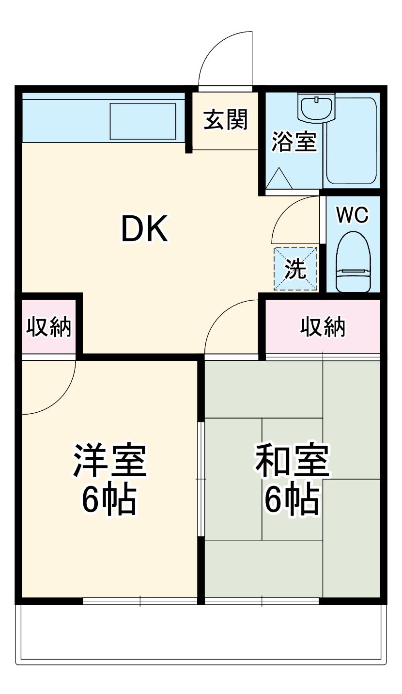 ハイツヤザワ(2DK/1階)の間取り写真