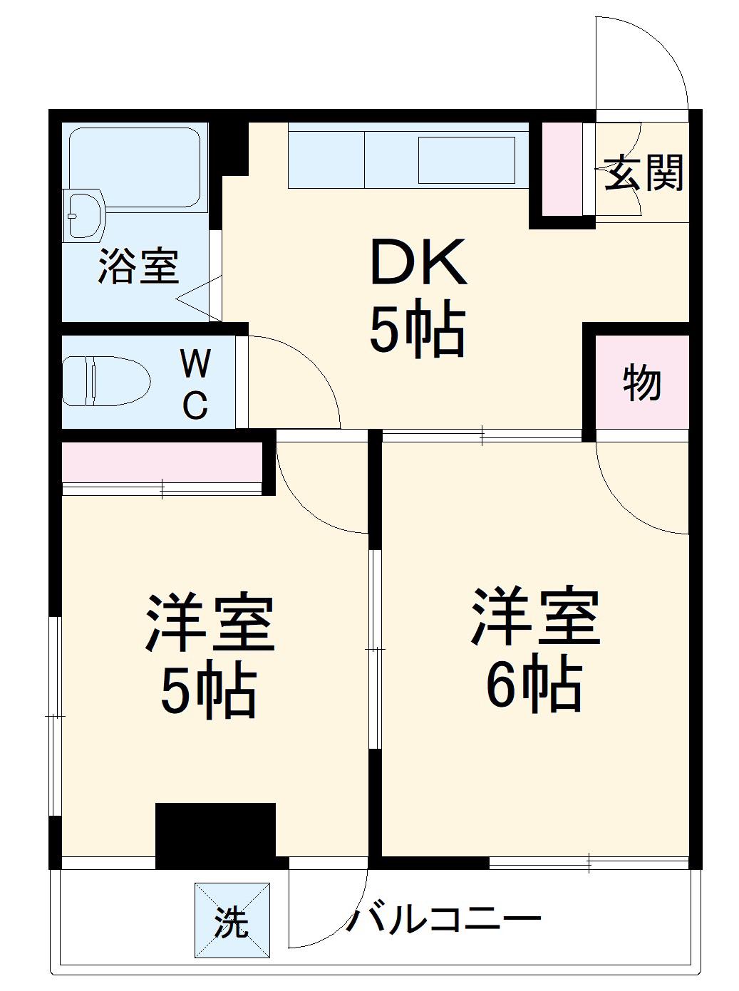 柏木第3ビル(2DK/4階)の間取り写真