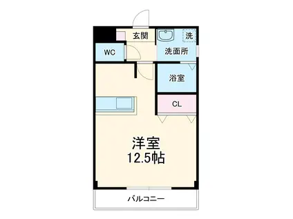 キューブ安城(ワンルーム/1階)の間取り写真