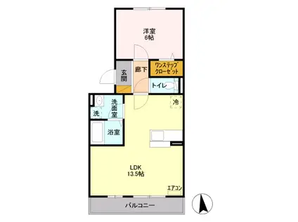 グリーンパーク(1LDK/2階)の間取り写真