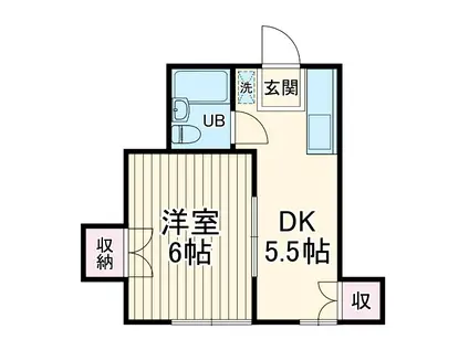 ハイムK(1DK/1階)の間取り写真