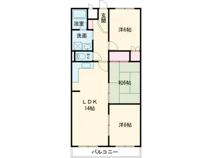 アビテ・ウエハラ(3LDK/2階)の間取り写真