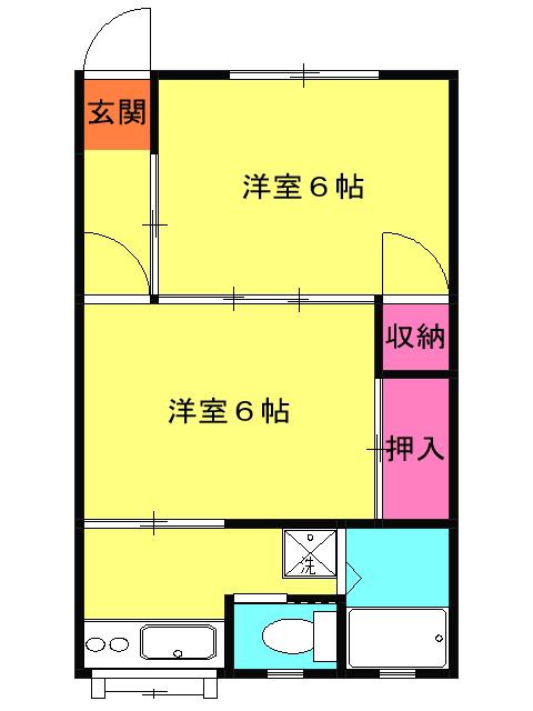 グリーンヒルズ池上(2K/2階)の間取り写真