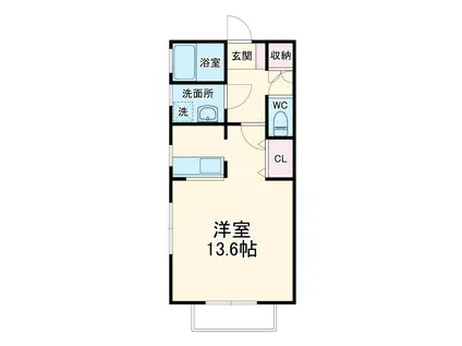 パームタウン サウス(1K/1階)の間取り写真