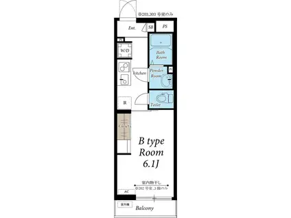 リブリ・MILLE SEPT(1K/2階)の間取り写真