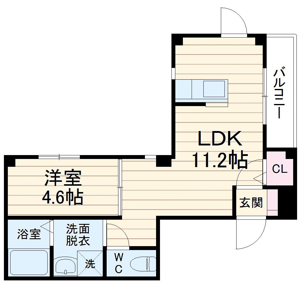 エトワールすみよし(1LDK/1階)の間取り写真
