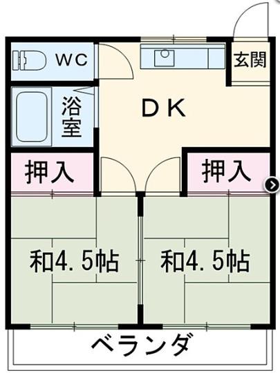 コーポフェニックス(2DK/3階)の間取り写真