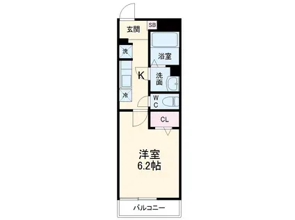 リブリ・ボヌールⅠ(1K/1階)の間取り写真