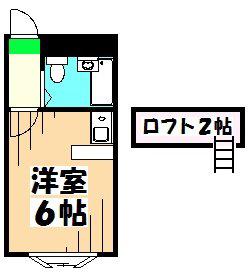 ベルピア高根公団第一(ワンルーム/2階)の間取り写真