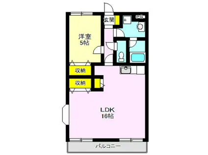 メゾン・キンレイ(1LDK/3階)の間取り写真