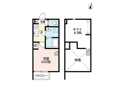 OIKOS 八潮(1K/1階)の間取り写真