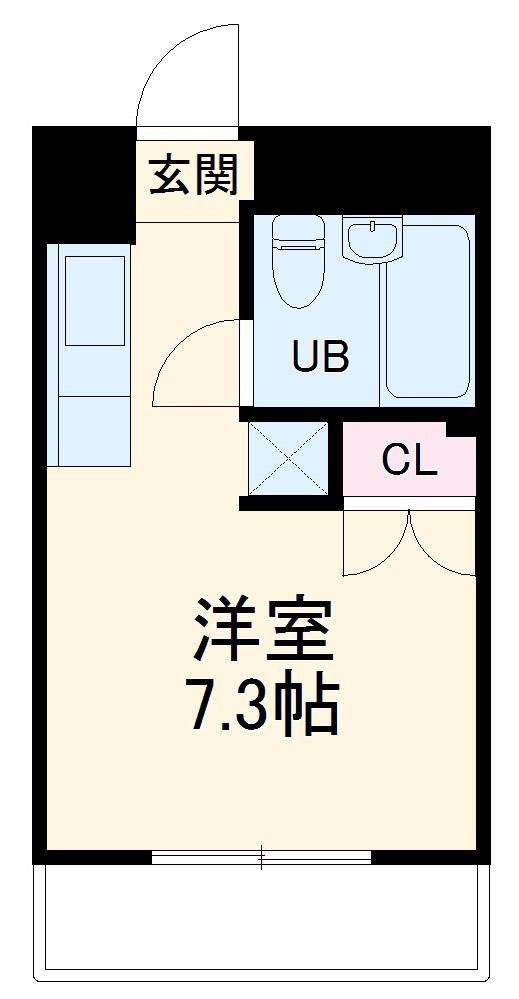 キャッスルアメジストⅡ(1K/4階)の間取り写真