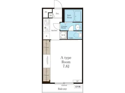 リブリ・ウィン(1K/2階)の間取り写真