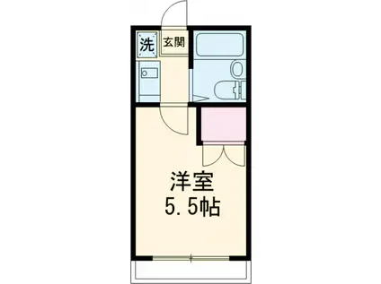 フラワーコーポⅡ(1K/2階)の間取り写真