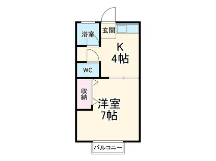 ハイツ蔵前(1K/2階)の間取り写真