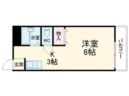 ベルシェ23(1K/2階)の間取り写真