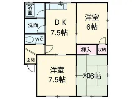 コスモ赤松(3DK/2階)の間取り写真