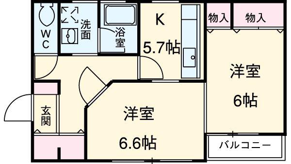 PRECIOUS DEAL A(2K/1階)の間取り写真