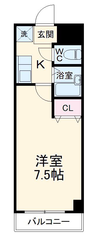 VENEZIA元住吉(1K/1階)の間取り写真