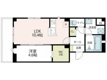 アムール・K・MUME(1LDK/4階)の間取り写真
