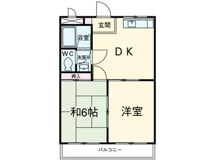 ハイツ内藤(2DK/2階)の間取り写真