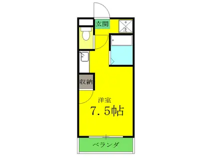 KOWA石原(ワンルーム/2階)の間取り写真