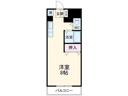 ライフモリ7号館(ワンルーム/2階)の間取り写真