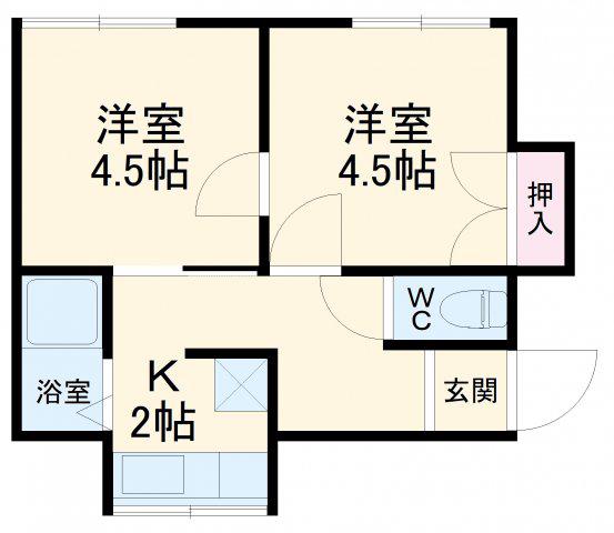 小崎アパート(2K/1階)の間取り写真