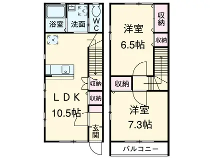 ネフェル新栄(2LDK)の間取り写真