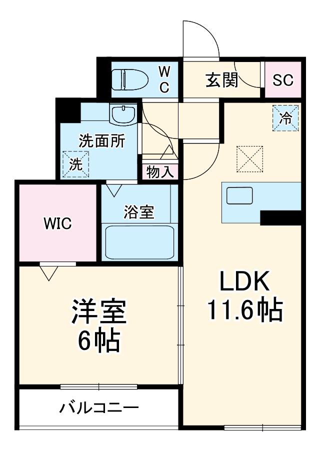 TWINS Ⅱ(1LDK/1階)の間取り写真