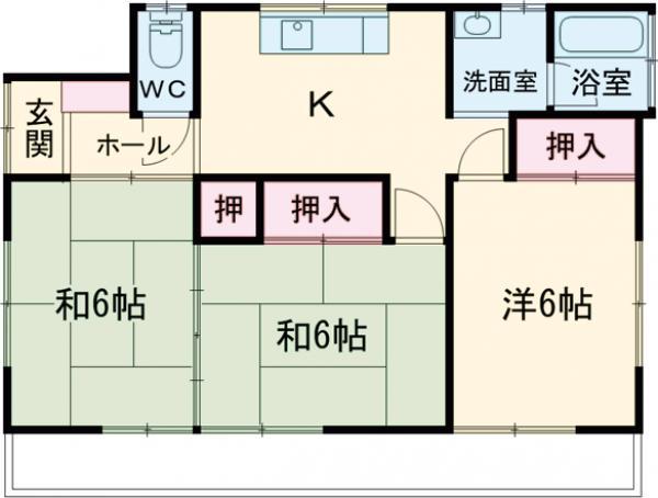 上越線 井野駅(群馬) 徒歩16分 1階建 築37年(3DK)の間取り写真