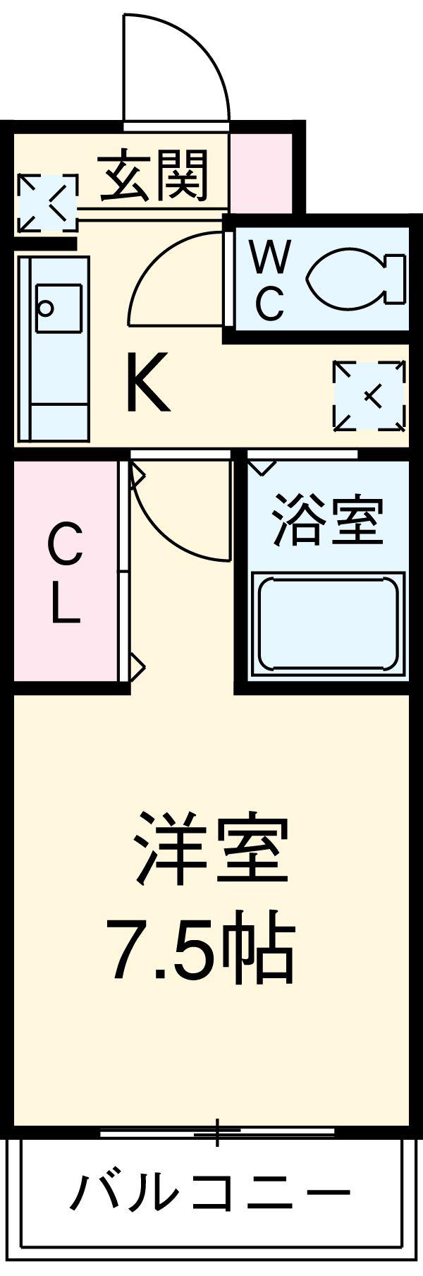 A・CITY熊味(1K/1階)の間取り写真