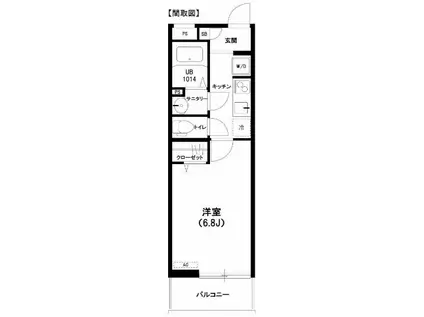 リブリ・ASAYA2(1K/2階)の間取り写真