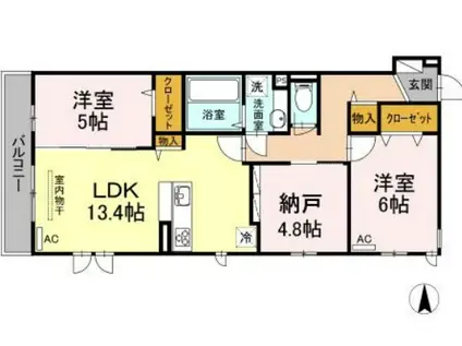 LE LIEN OSEDO(2SLDK/2階)の間取り写真