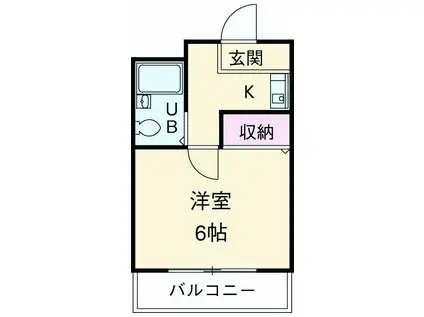 コパーズアプト港南ⅥパートⅡ(1K/3階)の間取り写真